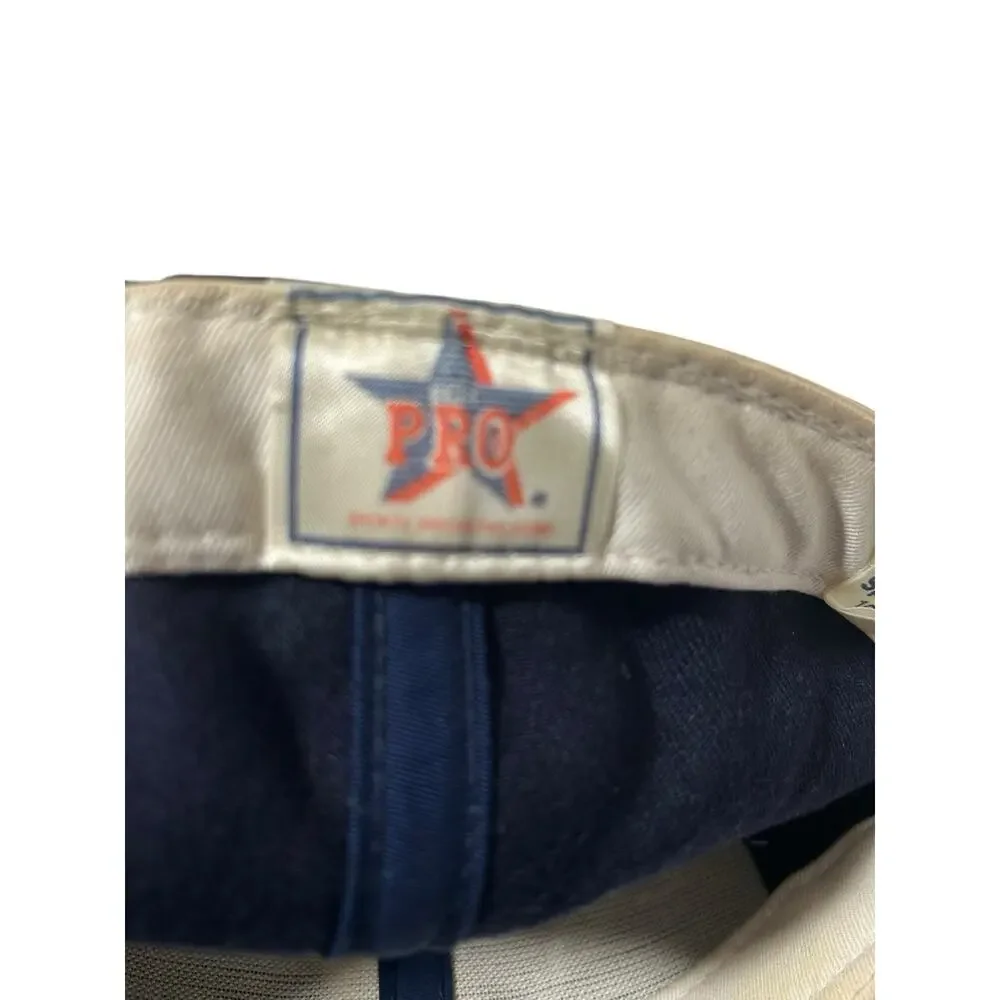 Vtg Atlanta Braves Sports Specialties Hat Blue Script Logo Fitted 7 1/4 Distress